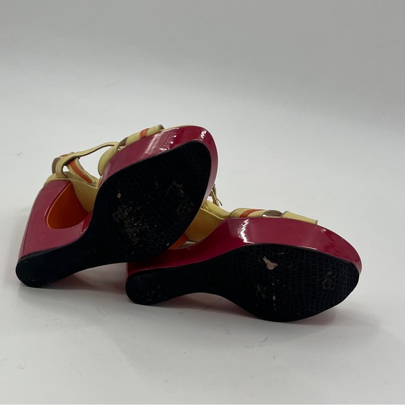 Stuart Weitzman Color block Cutout Block heeled Wedges - Size 7.5 - Picture 9 of 15